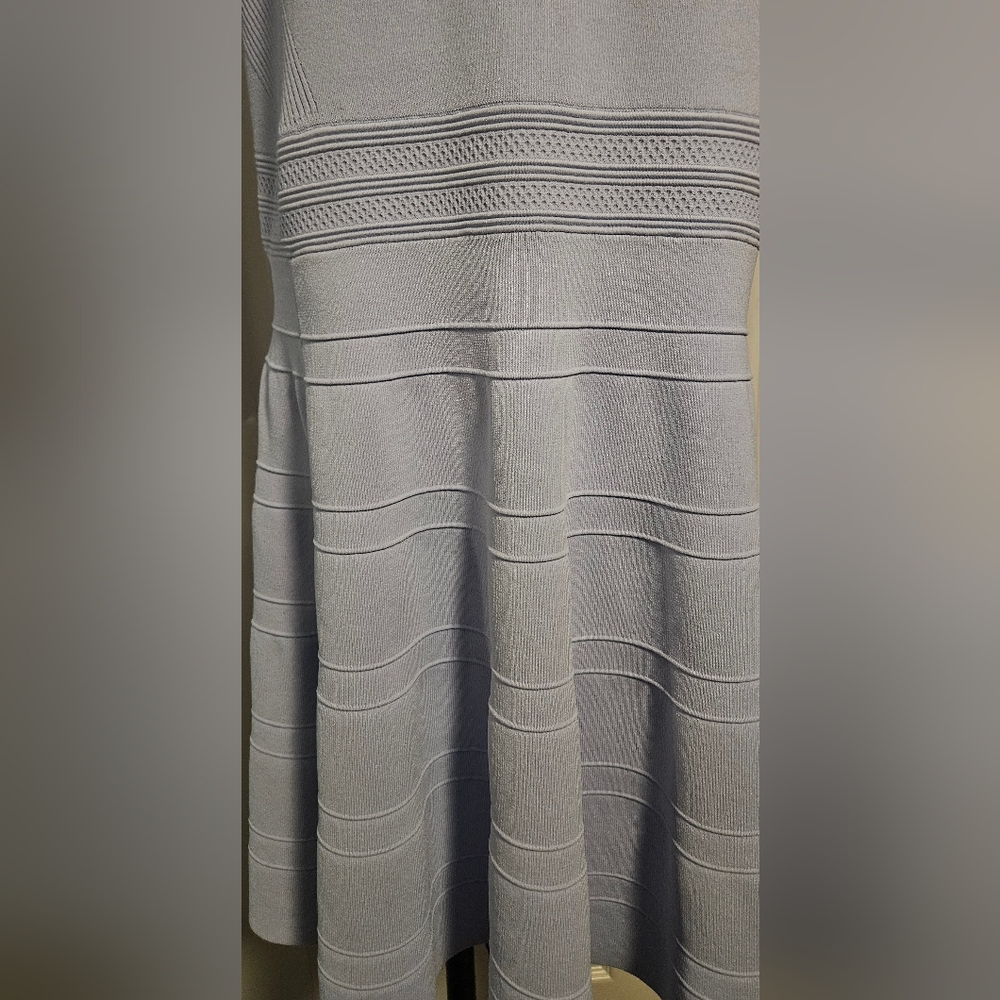 NWT Ted Baker Velvey Puff Sleeve Knit Dress: Lt Blue: Size 6 (US 12-14) - Picture 6 of 12